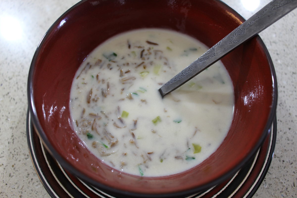 Bowl of wild rice soup