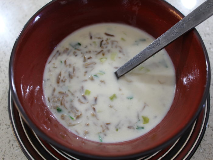 Bowl of wild rice soup