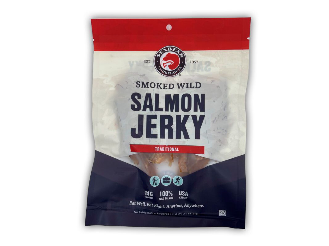 SeaBear Smokehouse, Smoked Wild King Salmon Jerky 2.5 oz Sweetgrass