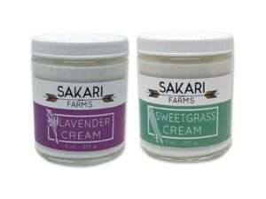 Sakari Farms Sweetgrass Cream and Lavender Cream