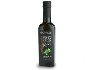 bottle of olive oil with white background