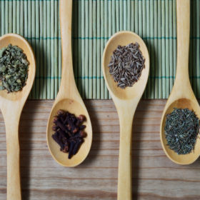photo of seasonings on spoons