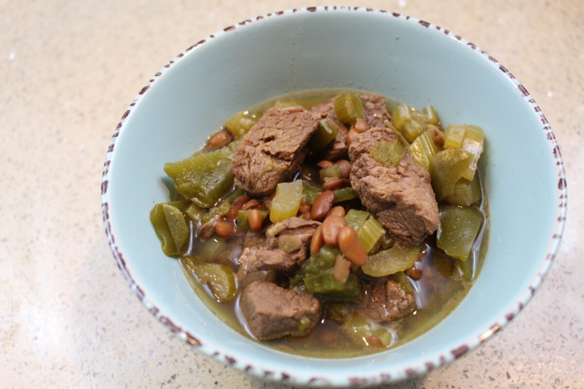 Elk Stew with Tepary Beans