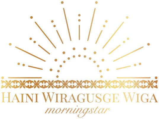 Haini Wiragusge Wiga logo with half of a sun in gold font and the phrase Morning Star